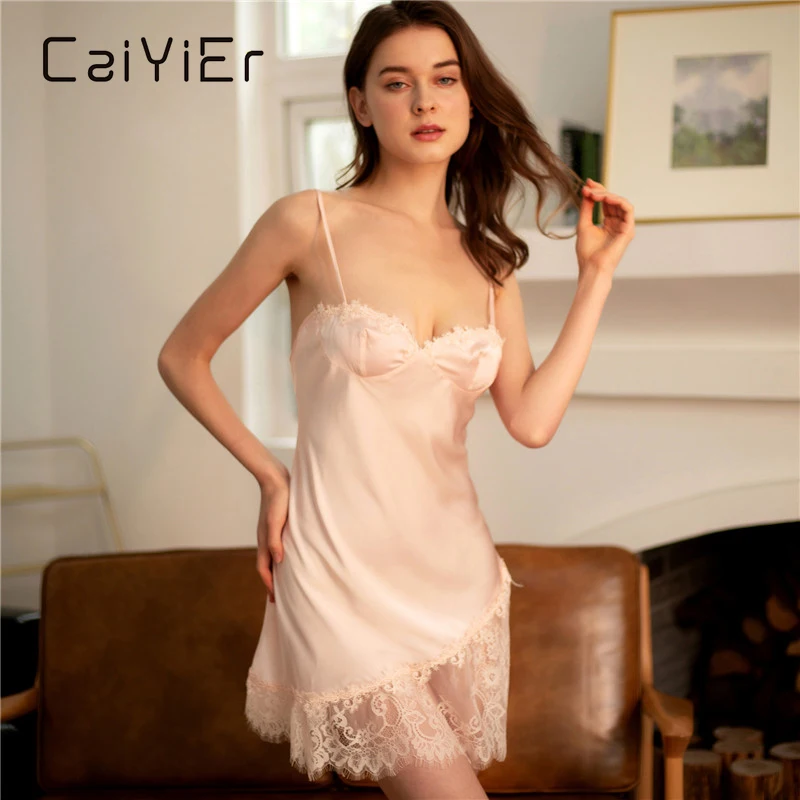 caiyier sling nightdress sexy lace cross