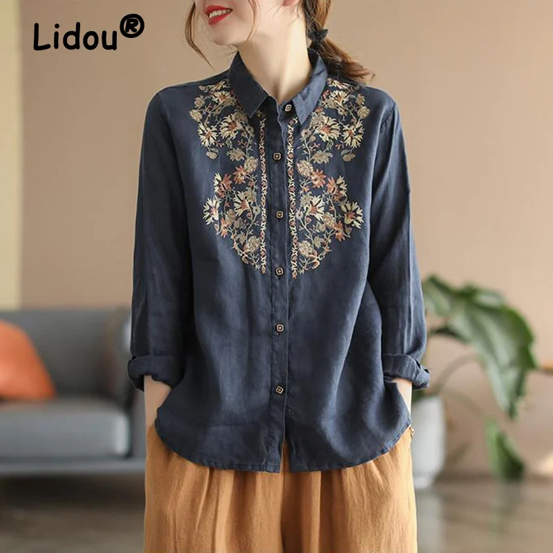 voguein new womens retro floral embroidery