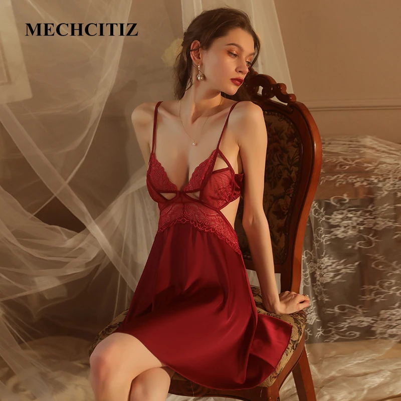 mechcitiz silk nightgowns satin lingerie lace