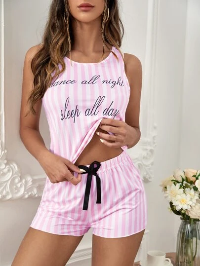 slogan graphic striped top knot front